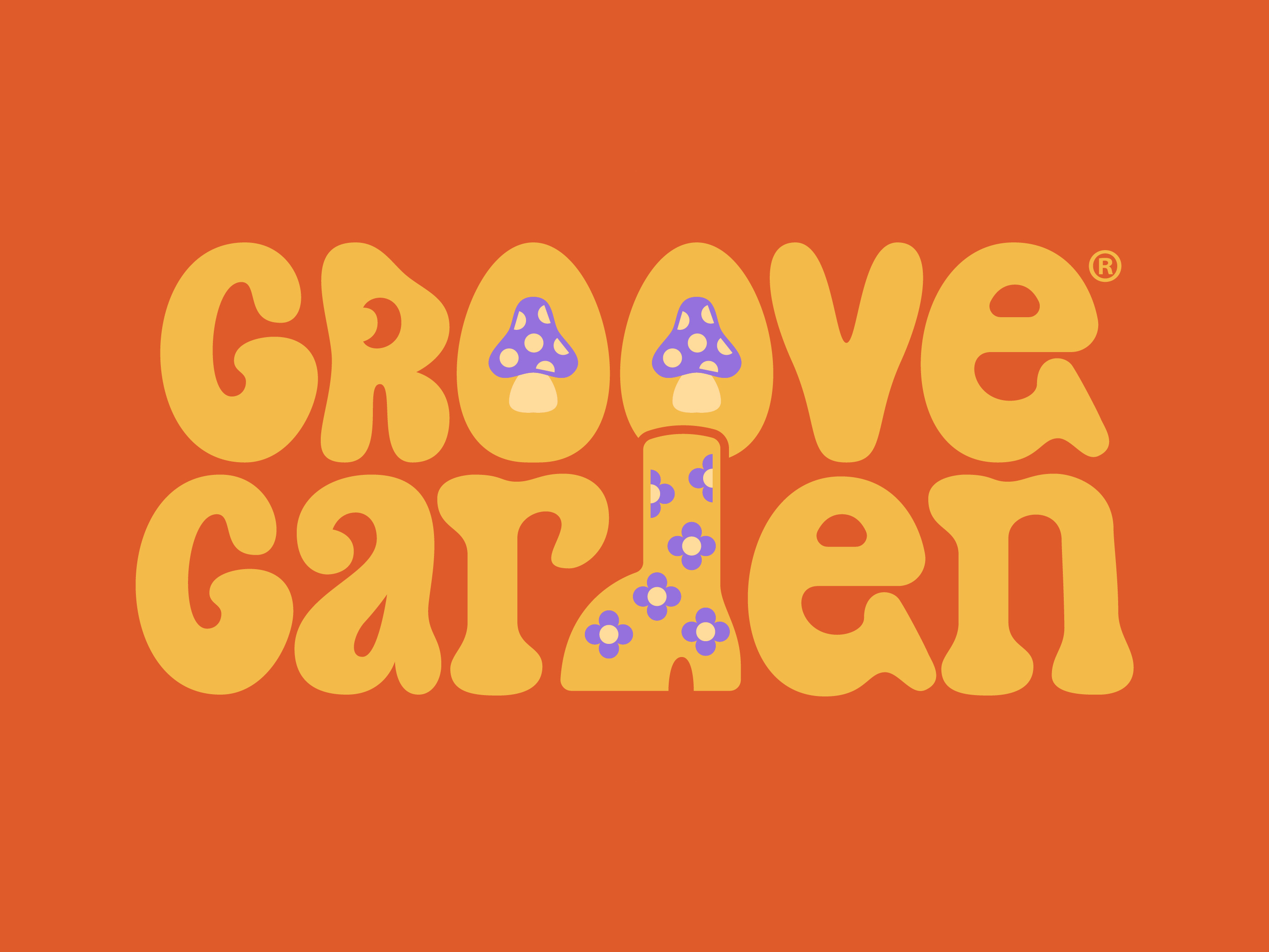 GROOVE GARDEN BRANDING branding handlettering illustration logo logomark