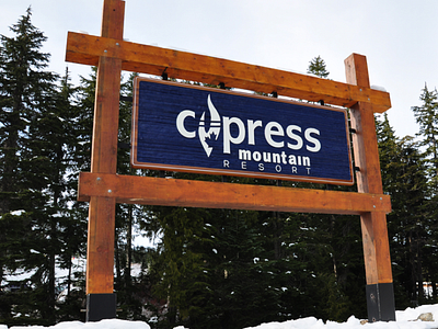 Entrance Sign, Cypress Mountain branding design graphic design large format sign