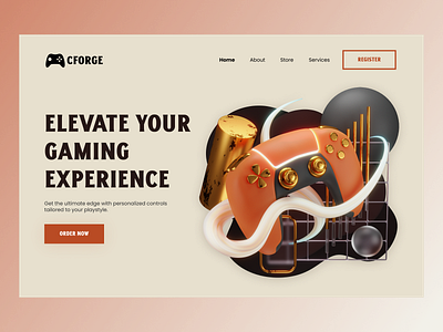 Custom Built Controller Company graphic design landing page ui