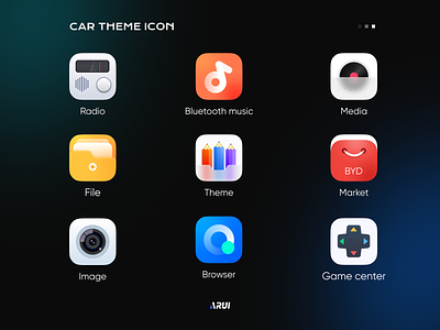 Car theme icon-HMI car hmi icon theme