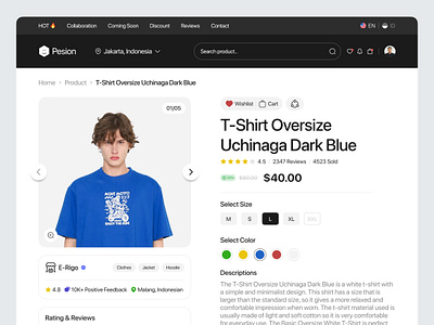 Pesion - Product Detail Page clothing ecommerce fashion landing market marketplace model olshop online shop online store page shop shopping store style trend ui ux web design
