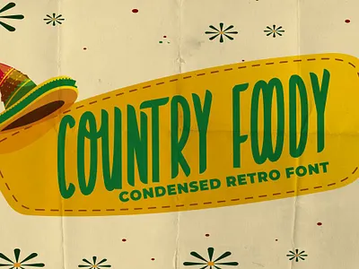 Free Condensed Retro Font - Country Foody condensed retro font retro font