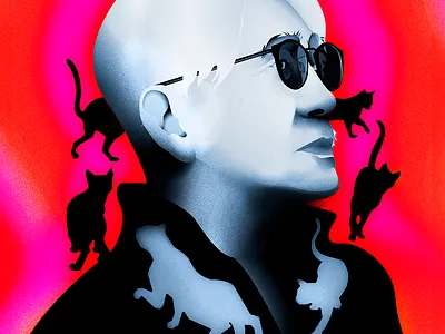 Ryuichi Sakamoto finds out the cat's secret art design drawing graphic design illustration music portrait poster