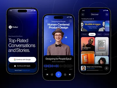 Podker Podcast App app apps design interface mobile mobile app mobile apps mobile design podcast product ui ui design ux ux design