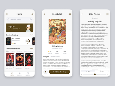 E-Book Mobile App Concept app book design e book library mobile ui ux