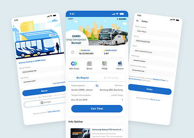DAMRI - Bus Transportation Ticketing App app graphic design ui ux web