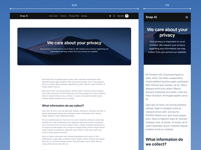 Snap AI - Chat app base on Chat GPT - Privacy policy design privacy policy responsive ui design ux design web design website