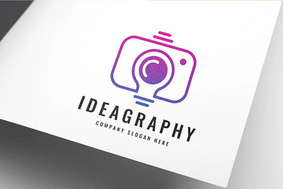 Creative Idea Bulb Camera Photography Logo capture photographer