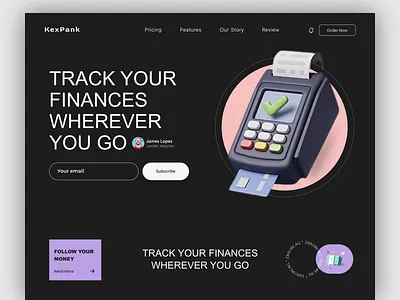 Finance Web Site Design: Landing Page / Home Page UI app art concept creative design figma flat graphic design landing page minimal simple ui ui design ui ux design uiux ux ux design web webdesign website