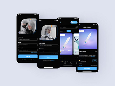 Mobile NFT Marketplace ui ux