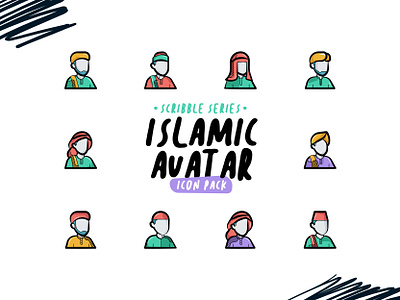 Scribble Series - Islamic Avatar Icons arabesque arabian arabic avatar burqa character egyptian hijab icon iconography islam islamic moslem muslim muslimah people person portrait ramadan turkish
