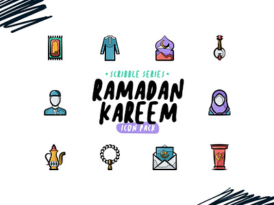Scribble Series - Ramadan Kareem Icons arabian camel crescent eid eid mubarak icon iconography islam islamic moslem mosque mubarak muslim ramadan ramadan kareem ramazan raya religion religious