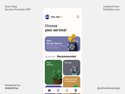 Simplify Doorstep Service - Modern & Clean Mobile App UI Design 3d elements ui app ui cuberto design hallolab icon minimal ramotion service app ui ui ui design user interface