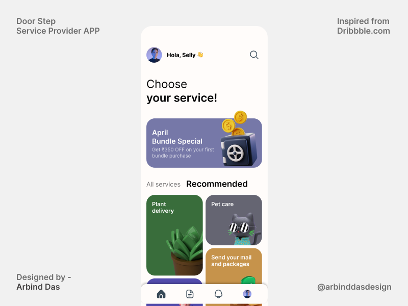 Simplify Doorstep Service Modern & Clean Mobile App UI Design by Arbind Das on Dribbble