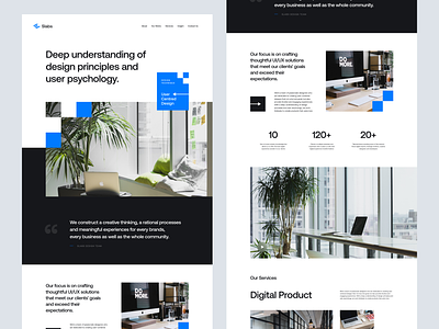 Agency Design Website - Daily UI agency blue design flat landing page layout minimal page simple ui ux website website design