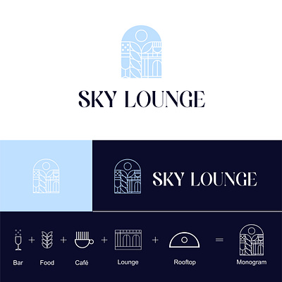 Sky Lounge Logo brand identity branding cafe graphic design logo logo design lounge resturant sky
