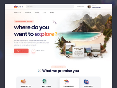 Travel website design flat ui uidesign uiux web webdesign
