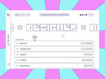 Personal Portfolio 2023 colorful dark blue illustrative minimal personal portfolio portfolio ui web white