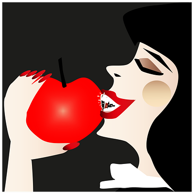 Applebite art digital painting illustration poster vector