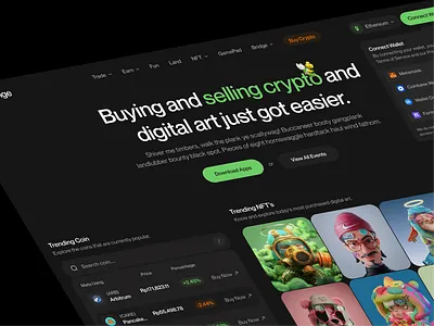 Goexchange - Crypto and NFT Trade app blockchain crypto currency crypto trading crypto website cryptoart exchange financial website marketplace mobile mobile design mobile ui nft nft apps nft art nft design ui ui design ui visual design ux design