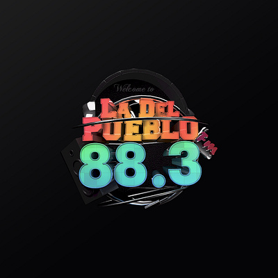 3D Logo - Local radio station 3d adobe photoshop branding cinema 4d design graphic design logo