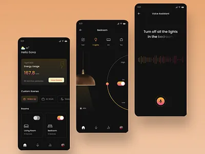 Smart Home Control App appdesign cleanui design figma mobileapp smarthome uichallenge uidesign