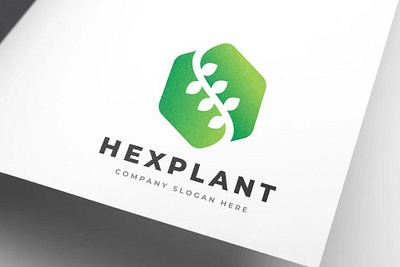 Modern Hexa Plant - Farm Agriculture Technology Logo agriculture farmland