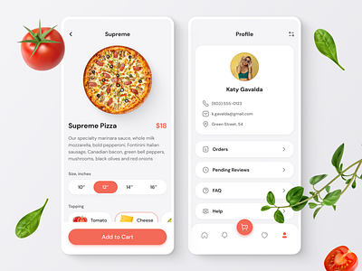 La Cucini - Italian food delivery mobile app design food delivery light mobile mobile app tomato red ui ux