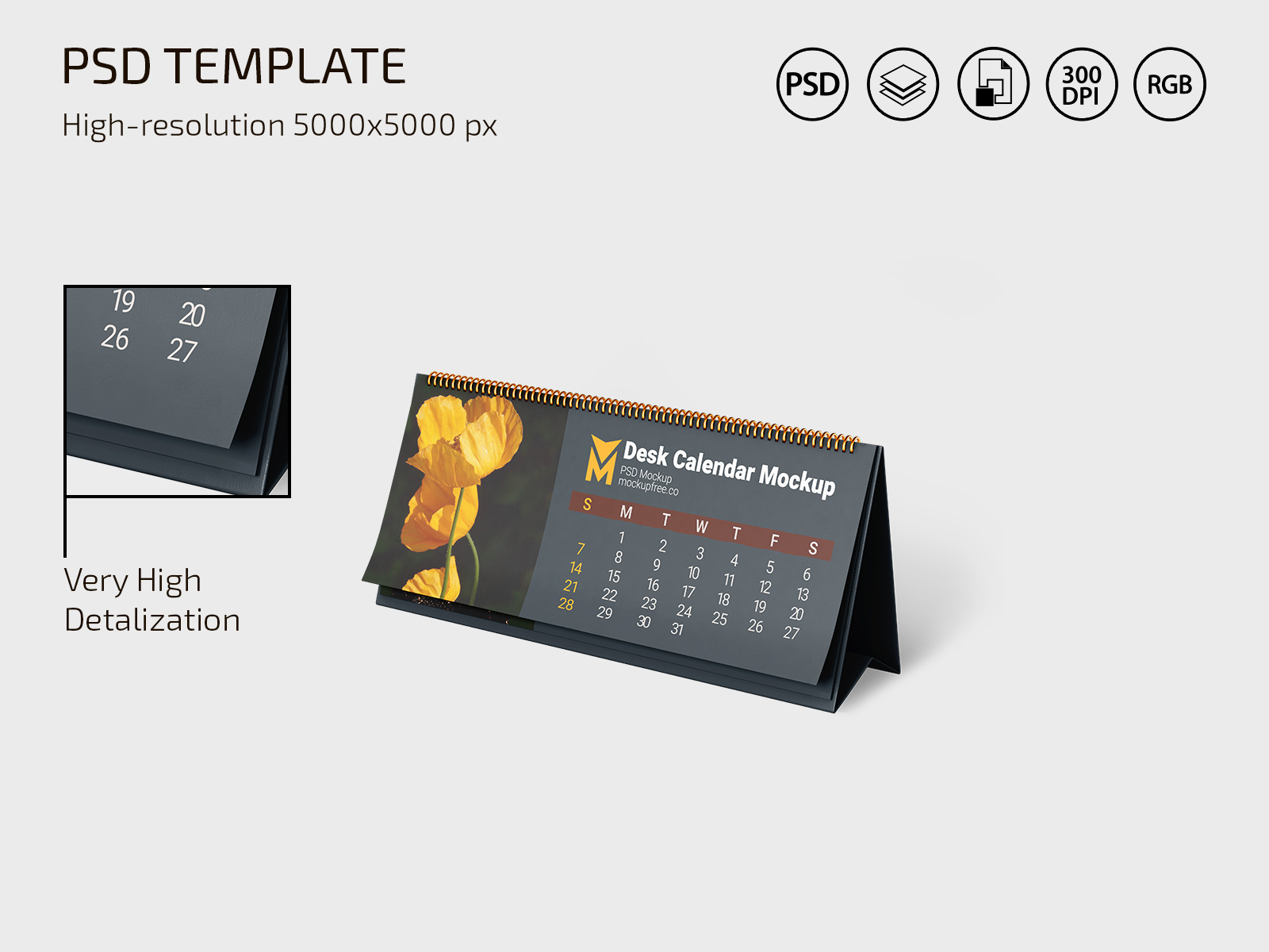 Free Desk Calendar Mockup by mockupfree.co on Dribbble