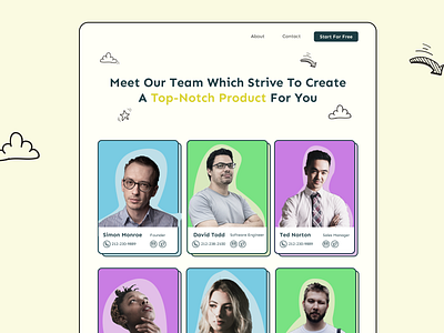 Team Page branding design growth illustration ui ux vector webdesign website