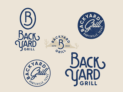 Backyard grill logo badge bbq branding design grill illustration letter logo mark monogram restaurant vector wordmark