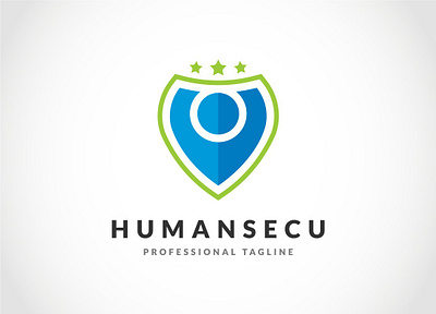 Human Shield - Security Logo Design boss customer human security shield verification