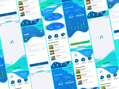 Mobile Water Management Application bill history blue design login management mobile pay bill ui user dashboard water water supply