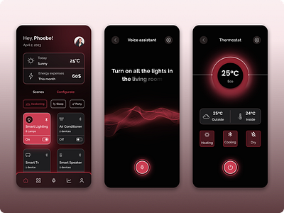 NexHome: Your Next-Level Smart Home Control Solution android app branding clever controlsolution dark ui design home control homeautomation house illustration ios logo real estate remote smarthome ui ux vector