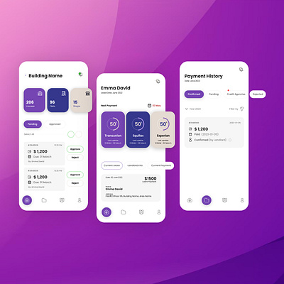 Rent Management App Design design figma graphic design illustration mobile application photoshop ui ux