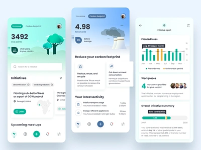 CarbonCheck - eco app concept app carbon footprint concept eco eco score initiatives recycling ui ux