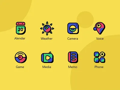 Three color icon graphic design logo motion graphics ui