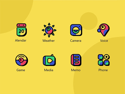 Three color icon graphic design logo motion graphics ui