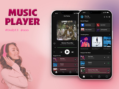 Music Player mobile App design app design graphic design mobile mobile app ui design music player ui ui design ux