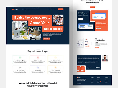 Doogle 🎉 Digital Agency Landing Page agency agency website bold company creative creative agency creative direction design digital agency home page landing page portfolio portfolio website studio ui ux web web design website website design