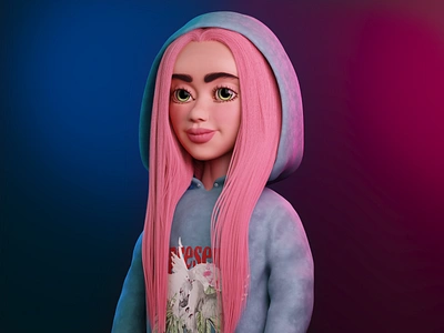 Elle — Character 3D Illustration 3d 3d art 3d character 3d girl 3d illustration 3d modeling blender cartoon character character render girl illustration