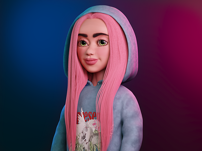 Elle — Character 3D Illustration 3d 3d art 3d character 3d girl 3d illustration 3d modeling blender cartoon character character render girl illustration