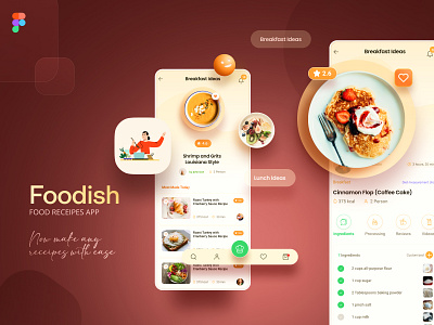 Food Recipe App UI - Foodish android app design cooking cooking app design food recipe ios mobile app mobile app design recipe app recipes ui ux