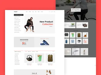 Minimal eCommerce HTML Template - Tmart wood furniture