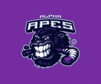 Alpha Apes apes branding design esport gaming gorilla graphic hockey hockey logo illustration king kong logo mascot sport