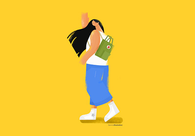 I love my kanken backpack branding character digital painting girl illustration illustrator kanken logo procreat