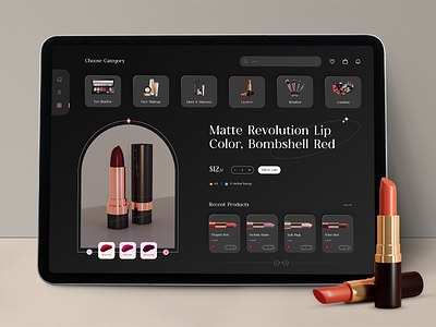 Beauty App UI 💄- iPad/Tablet App Design app design beauty app beauty products cosmetics ecommerce fashion graphic design ipad ipad app makeup makeup app skincare tablet app ui ux woman