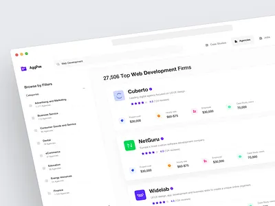 Aggpas - Job finder platform application career clean dashboard find works hire hiring job finder job listing job portal job search navigation product design recruitment saas saas product ui ux web app website