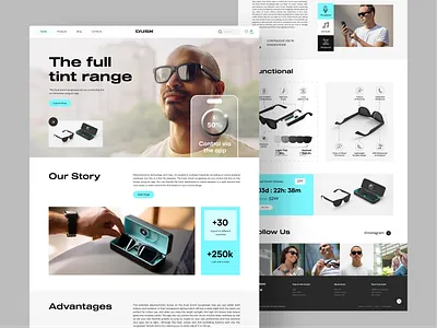 Dusk - Smart Sunglasses Ecommerce Store brand product design ecommerce ecommerce website elegant glasses online store product shop smart products sunglasses website web design website website design