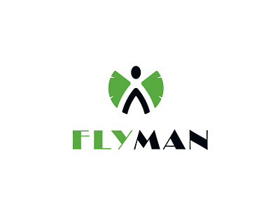 Fly Man Mark art black branding clean design fly green identity logo logo design logotype man mark sky symbol typography vector
